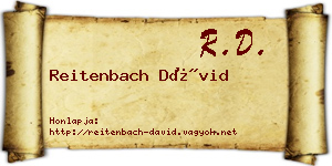 Reitenbach Dávid névjegykártya